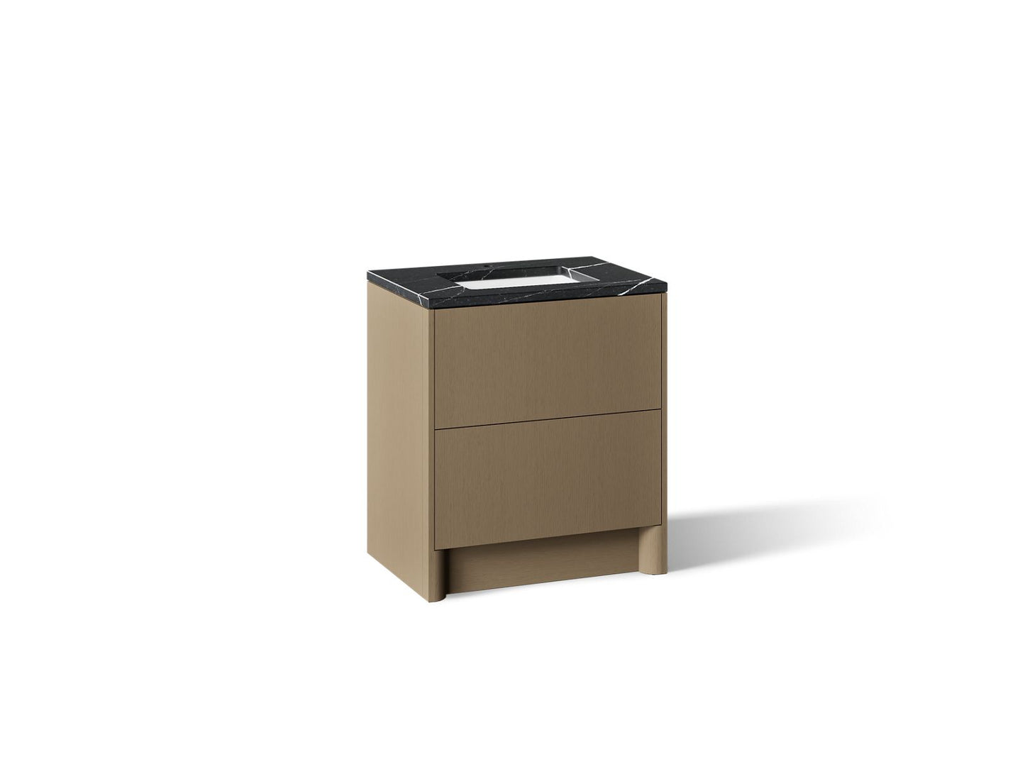 KOHLER K-CM39266-BD1 Statement 30" Bathroom Vanity Set with Sink and Quartz Top, Pale Oak - 3/4 view of product