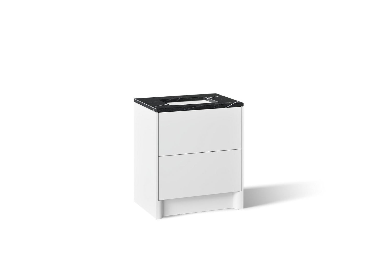 KOHLER K-CM39266-BD1 Statement 30" Bathroom Vanity Set with Sink and Quartz Top, White - 3/4 view of product