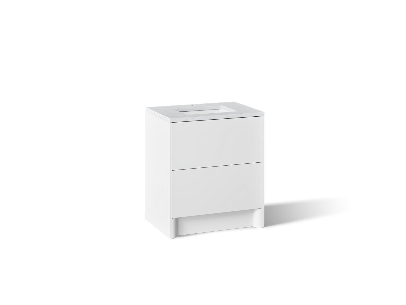 KOHLER K-CM39266-BD1 Statement 30" Bathroom Vanity Set with Sink and Quartz Top, White - 3/4 view of product