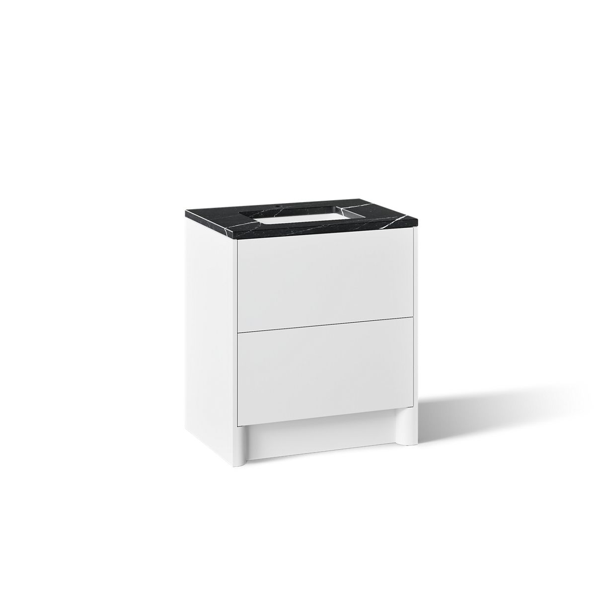 KOHLER K-CM39266-BD1 Statement 30" Bathroom Vanity Set with Sink and Quartz Top, White - 3/4 view of product