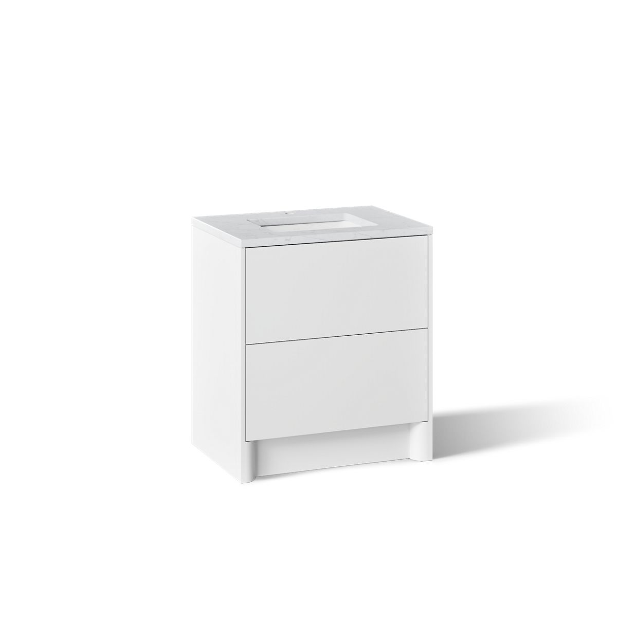 KOHLER K-CM39266-BD1 Statement 30" Bathroom Vanity Set with Sink and Quartz Top, White - 3/4 view of product
