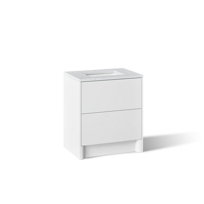 KOHLER K-CM39266-BD1 Statement 30" Bathroom Vanity Set with Sink and Quartz Top, White - 3/4 view of product