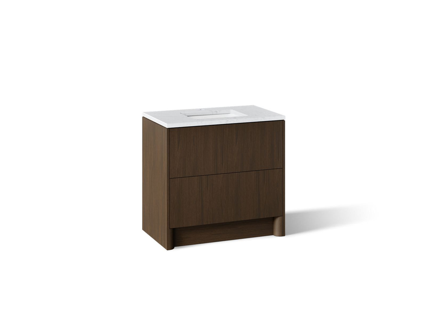 KOHLER K-CM39267-BD1 Statement 36" Bathroom Vanity Set with Sink and Quartz Top, Draper Oak - 3/4 view of product