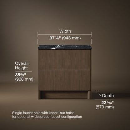 3/4 view of product with dimensions