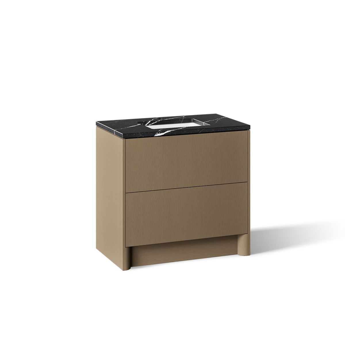 KOHLER K-CM39267-BD1 Statement 36" Bathroom Vanity Set with Sink and Quartz Top, Pale Oak - 3/4 view of product