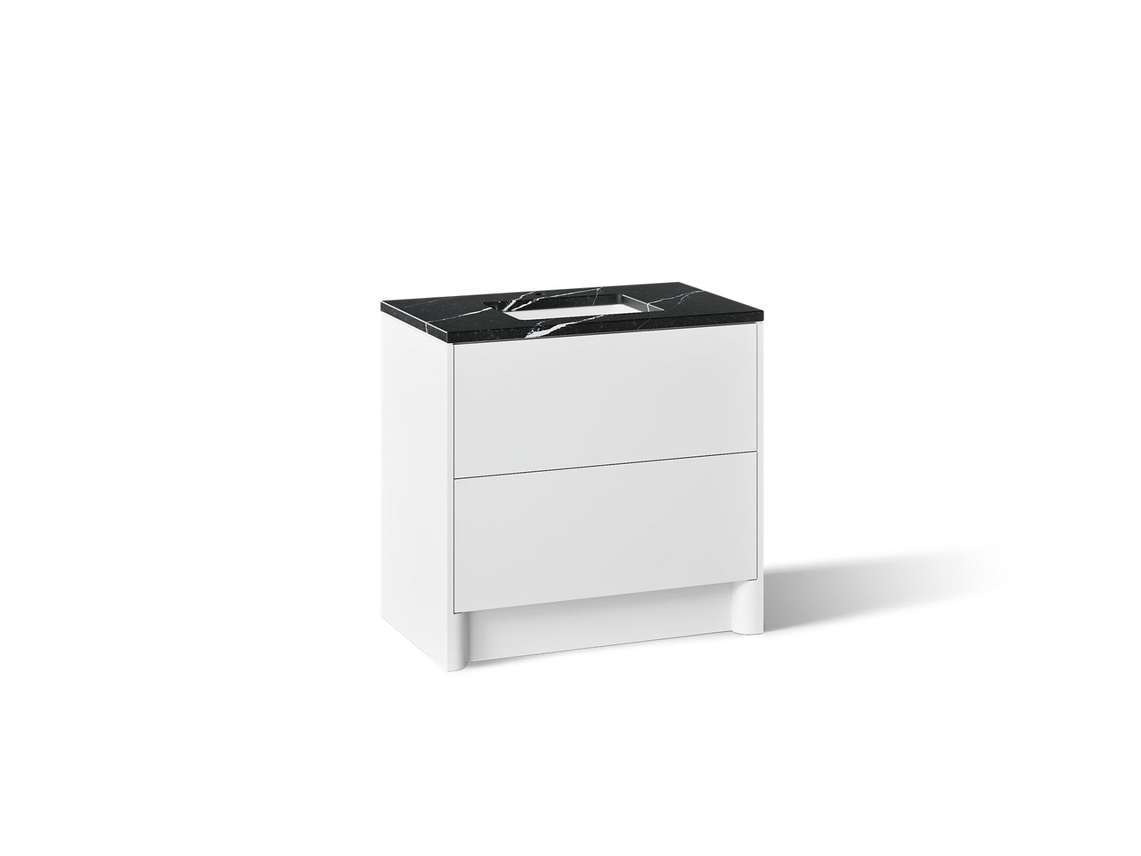 KOHLER K-CM39267-BD1 Statement 36" Bathroom Vanity Set with Sink and Quartz Top, White - 3/4 view of product