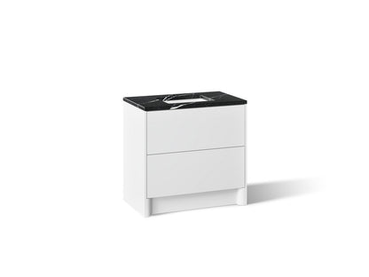 KOHLER K-CM39267-BD1 Statement 36" Bathroom Vanity Set with Sink and Quartz Top, White - 3/4 view of product