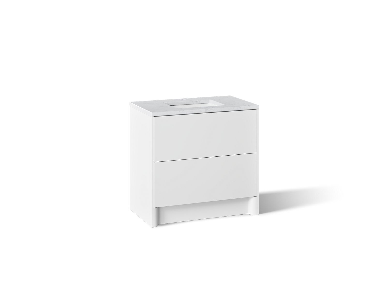 KOHLER K-CM39267-BD1 Statement 36" Bathroom Vanity Set with Sink and Quartz Top, White - 3/4 view of product