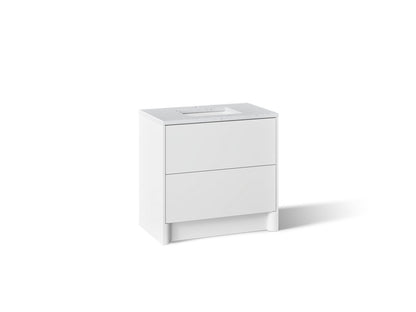KOHLER K-CM39267-BD1 Statement 36" Bathroom Vanity Set with Sink and Quartz Top, White - 3/4 view of product