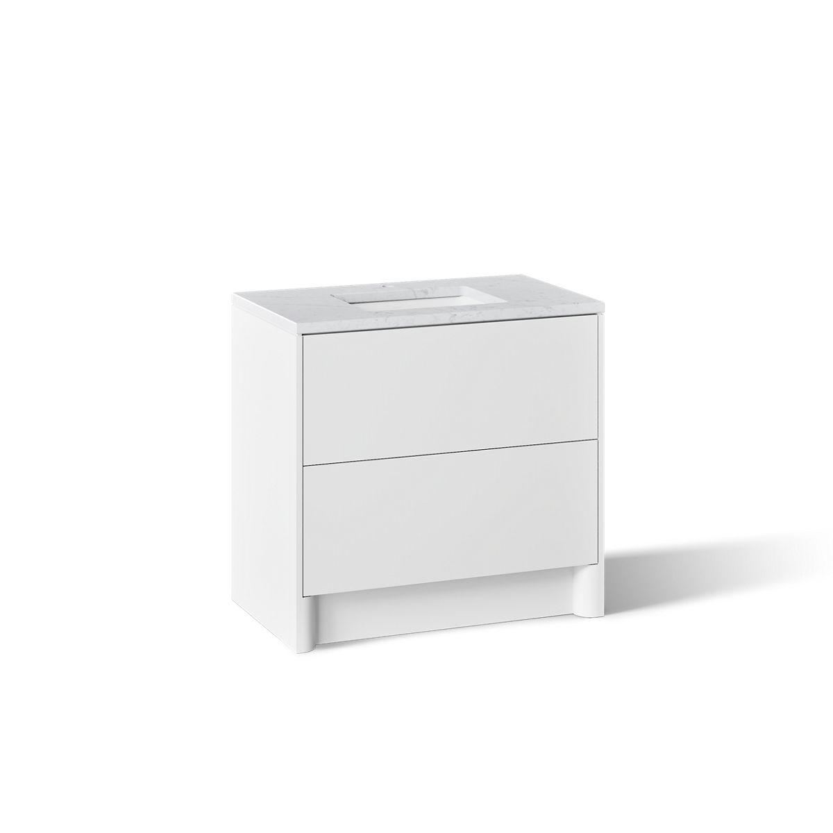 KOHLER K-CM39267-BD1 Statement 36" Bathroom Vanity Set with Sink and Quartz Top, White - 3/4 view of product