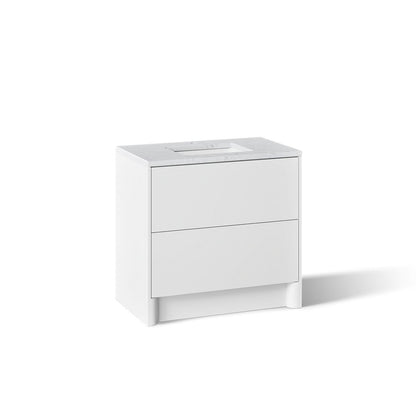 KOHLER K-CM39267-BD1 Statement 36" Bathroom Vanity Set with Sink and Quartz Top, White - 3/4 view of product