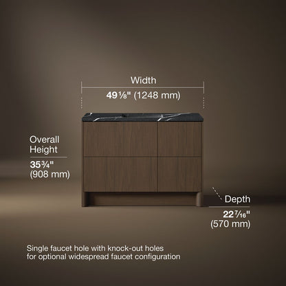 3/4 view of product with dimensions