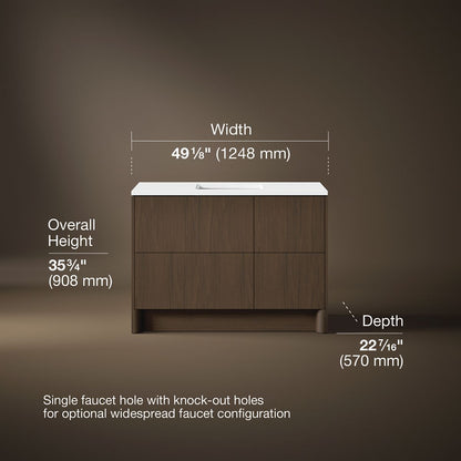 3/4 view of product with dimensions