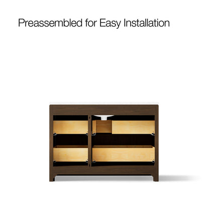 KOHLER K-CM39268-BD1 Statement 48" Bathroom Vanity Set with Sink and Quartz Top, Draper Oak - back view of product