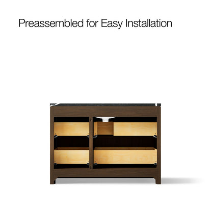 KOHLER K-CM39268-BD1 Statement 48" Bathroom Vanity Set with Sink and Quartz Top, Draper Oak - back view of product