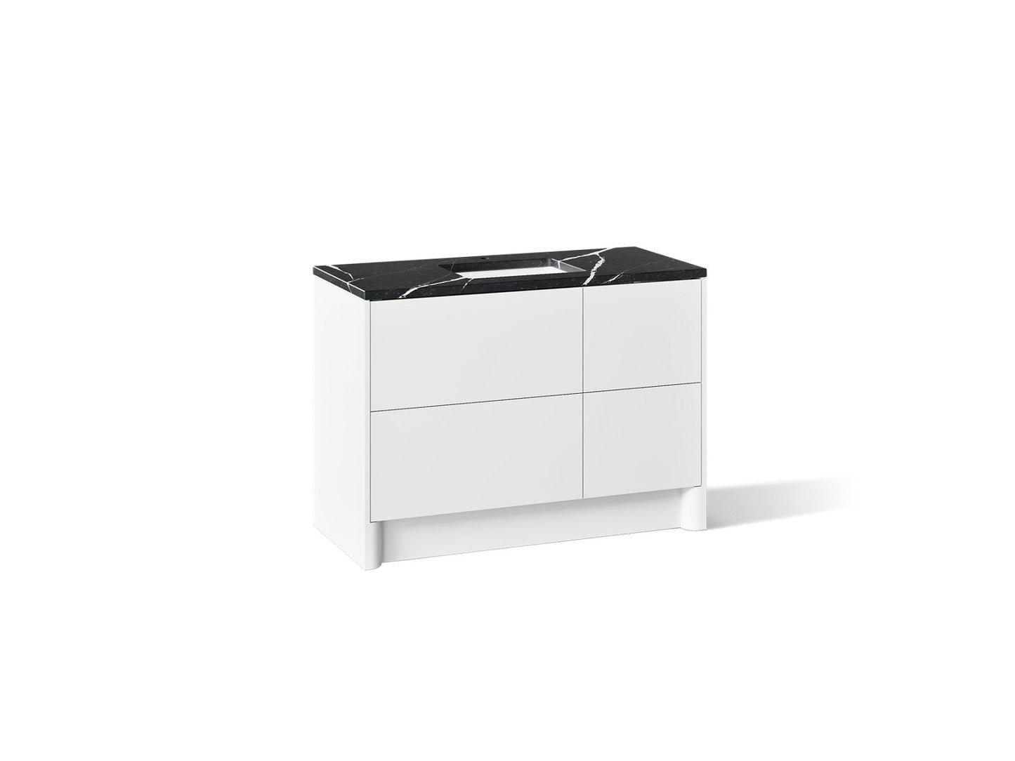 KOHLER K-CM39268-BD1 Statement 48" Bathroom Vanity Set with Sink and Quartz Top, White - 3/4 view of product