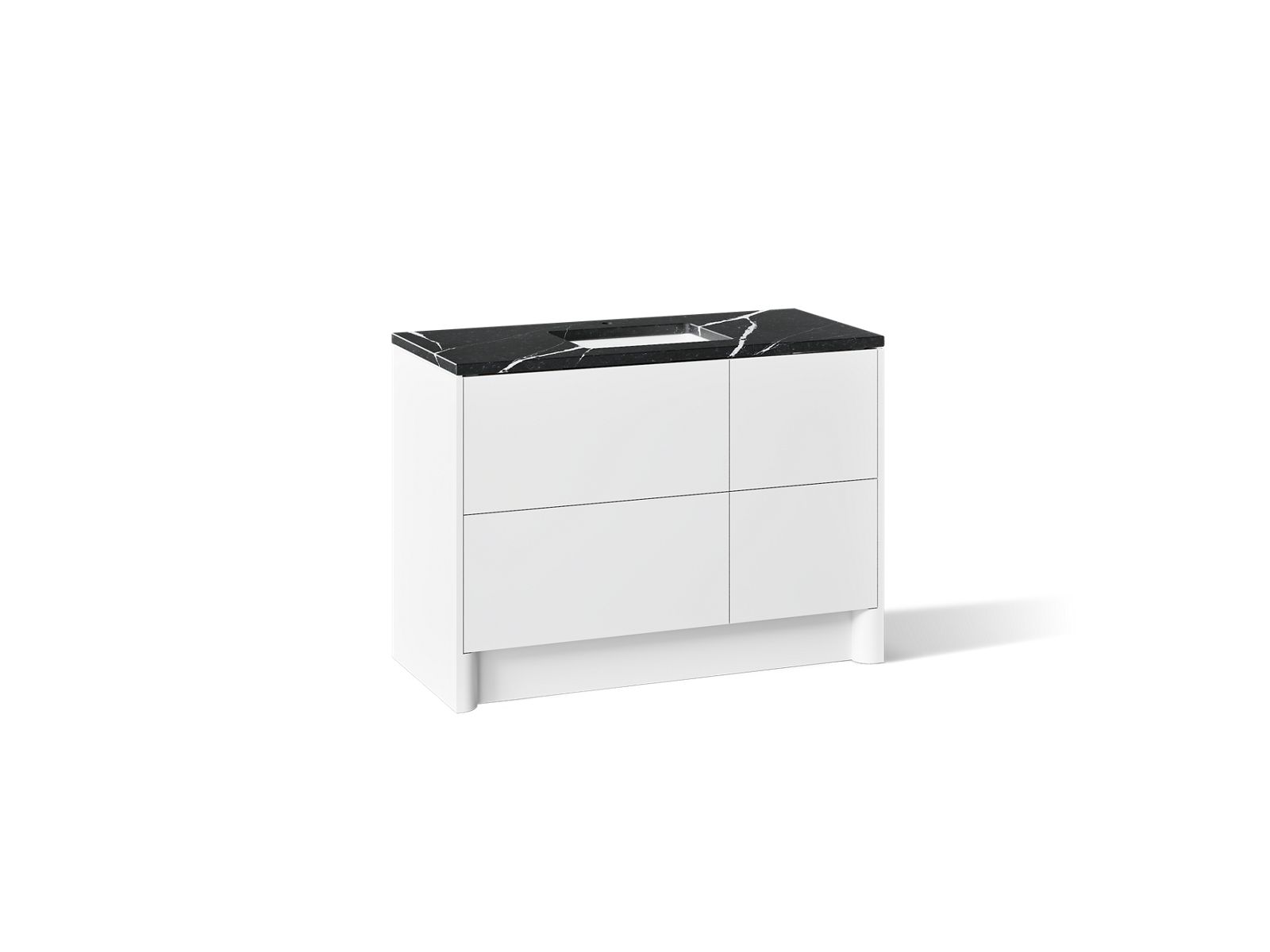 KOHLER K-CM39268-BD1 Statement 48" Bathroom Vanity Set with Sink and Quartz Top, White - 3/4 view of product