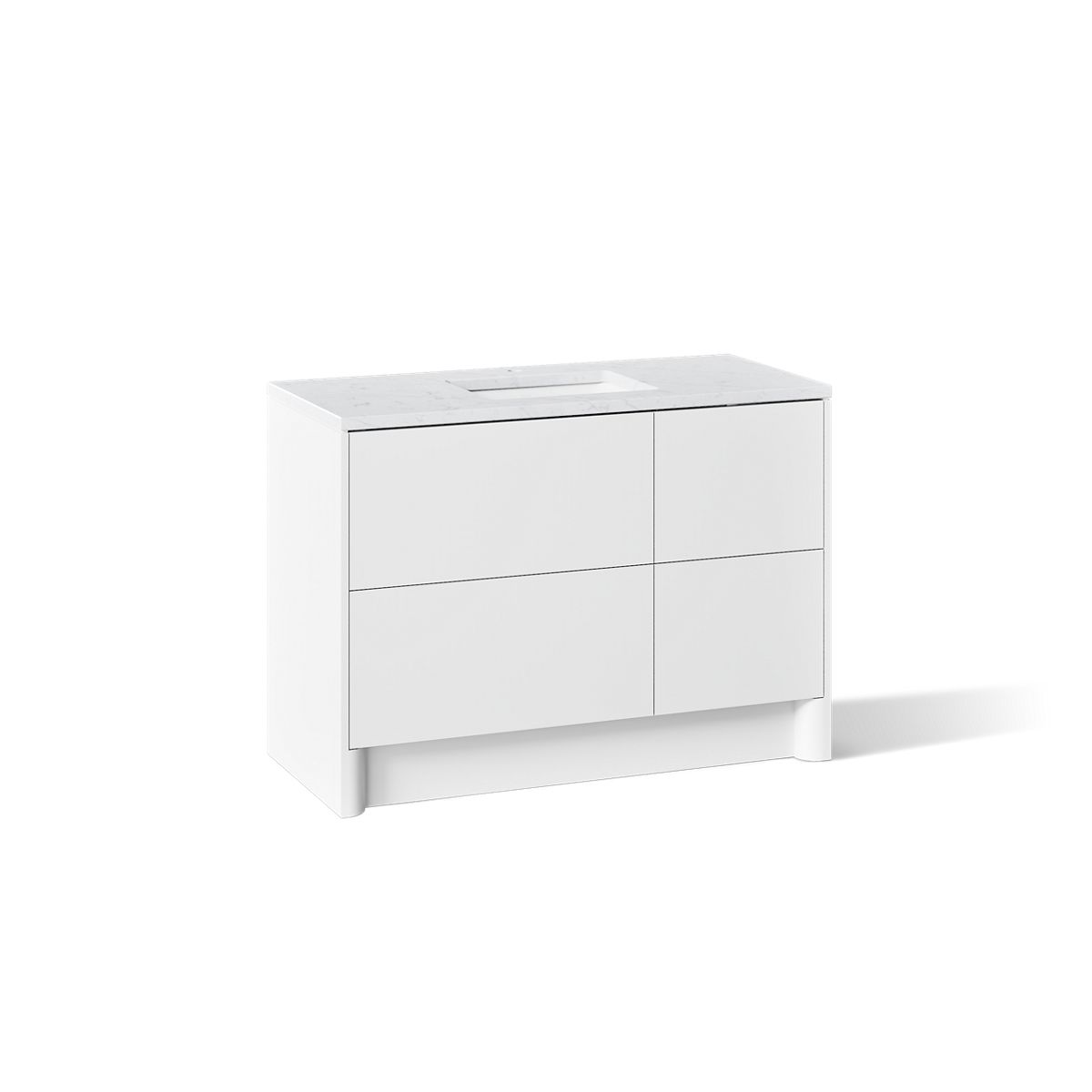 KOHLER K-CM39268-BD1 Statement 48" Bathroom Vanity Set with Sink and Quartz Top, White - 3/4 view of product