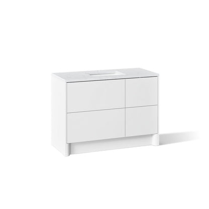 KOHLER K-CM39268-BD1 Statement 48" Bathroom Vanity Set with Sink and Quartz Top, White - 3/4 view of product