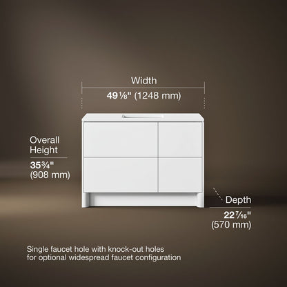 3/4 view of product with dimensions