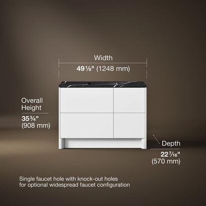 3/4 view of product with dimensions