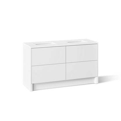 KOHLER K-CM39269-BD1 Statement 60" Bathroom Vanity Set with Sinks and Quartz Top, White - 3/4 view of product