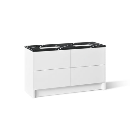 KOHLER K-CM39269-BD1 Statement 60" Bathroom Vanity Set with Sinks and Quartz Top, White - 3/4 view of product