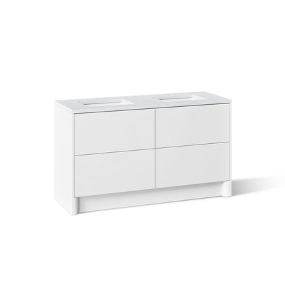KOHLER K-CM39269-BD1 Statement 60" Bathroom Vanity Set with Sinks and Quartz Top, White - 3/4 view of product