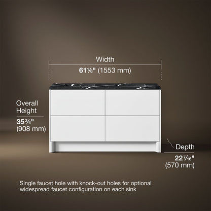 3/4 view of product with dimensions