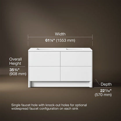 3/4 view of product with dimensions