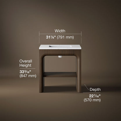 3/4 view of product with dimensions