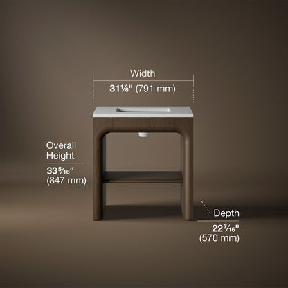 3/4 view of product with dimensions