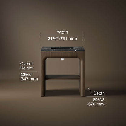 3/4 view of product with dimensions
