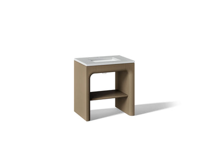 KOHLER K-CM39271-BD1 Statement 30" Console-style Bathroom Vanity Set with Sink and Quartz Top, Pale Oak - 3/4 view of product