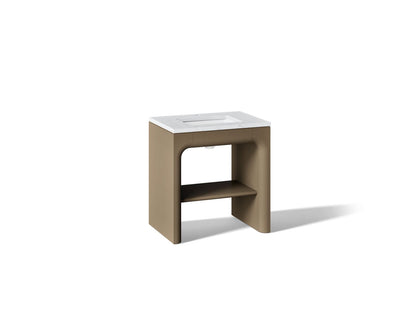KOHLER K-CM39271-BD1 Statement 30" Console-style Bathroom Vanity Set with Sink and Quartz Top, Pale Oak - 3/4 view of product
