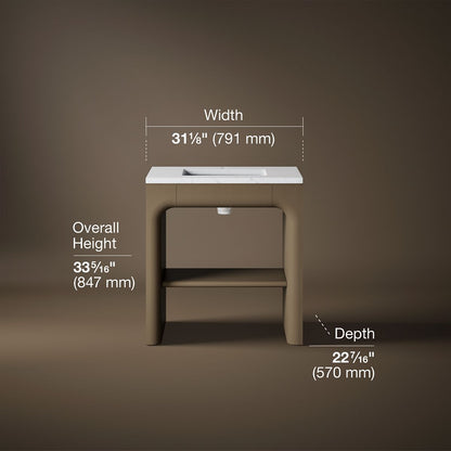 3/4 view of product with dimensions
