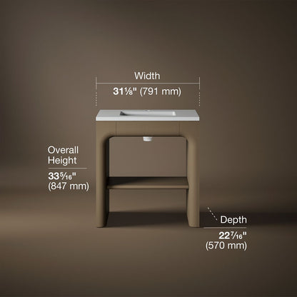 3/4 view of product with dimensions