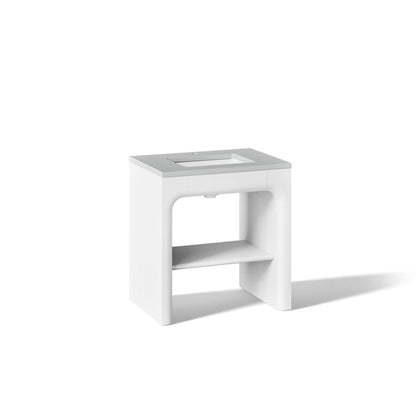 KOHLER K-CM39271-BD1 Statement 30" Console-style Bathroom Vanity Set with Sink and Quartz Top, White - 3/4 view of product