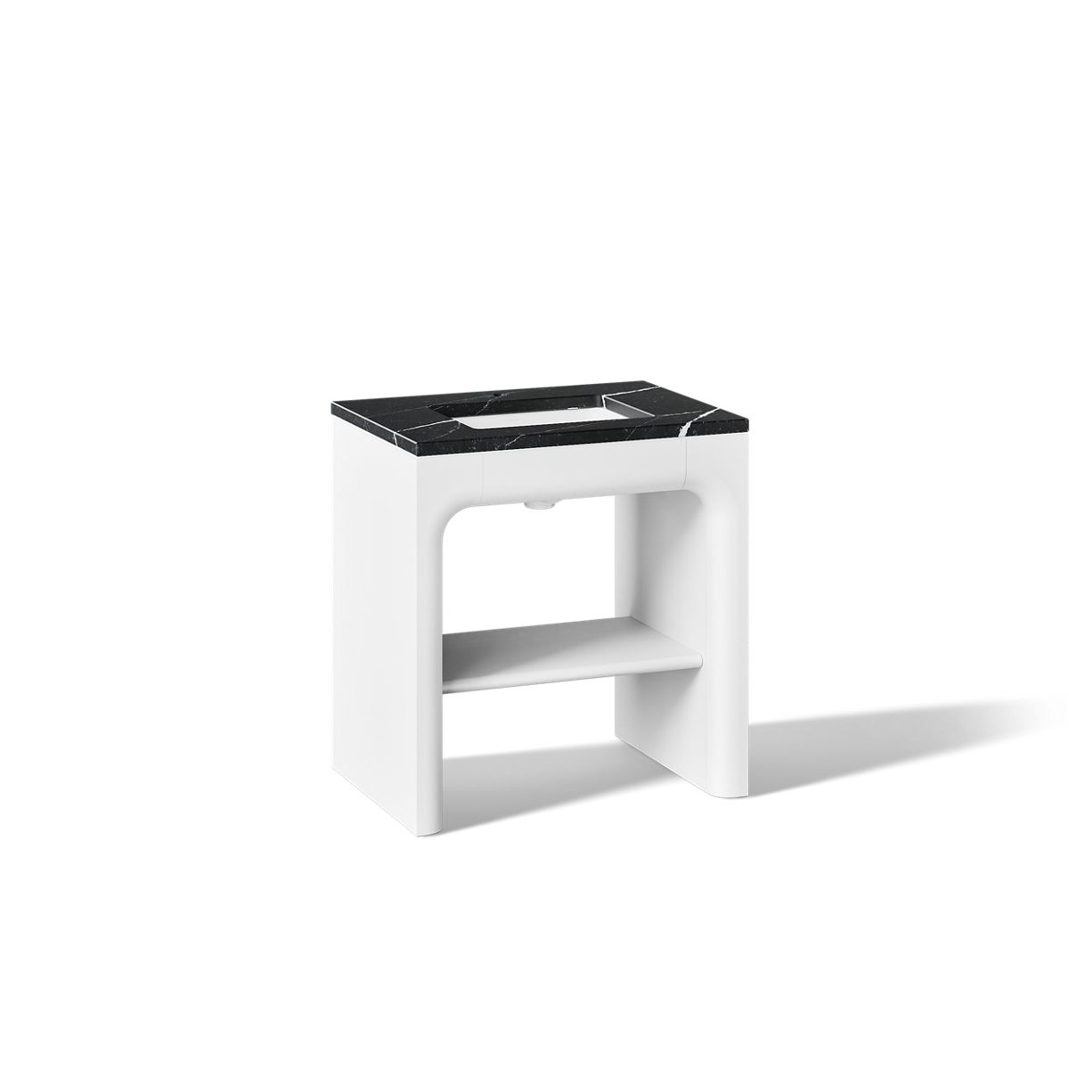 KOHLER K-CM39271-BD1 Statement 30" Console-style Bathroom Vanity Set with Sink and Quartz Top, White - 3/4 view of product