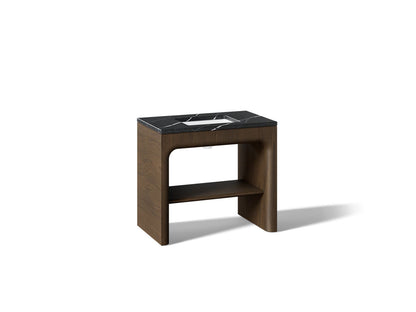 KOHLER K-CM39272-BD1 Statement 36" Console-style Bathroom Vanity Set with Sink and Quartz Top, Draper Oak - 3/4 view of produ