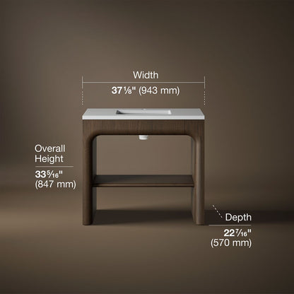 3/4 view of product with dimensions
