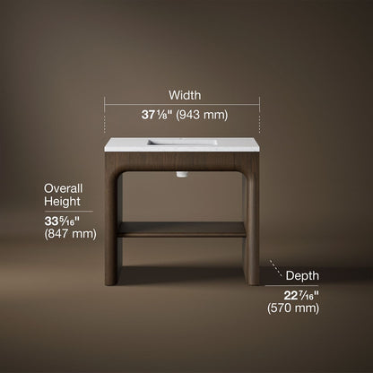 3/4 view of product with dimensions