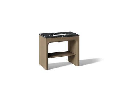 KOHLER K-CM39272-BD1 Statement 36" Console-style Bathroom Vanity Set with Sink and Quartz Top, Pale Oak - 3/4 view of product
