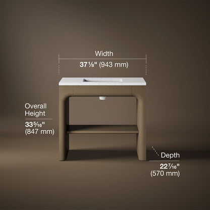 3/4 view of product with dimensions