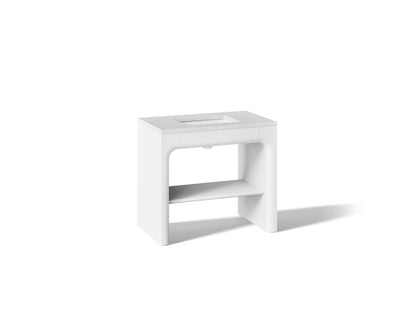 KOHLER K-CM39272-BD1 Statement 36" Console-style Bathroom Vanity Set with Sink and Quartz Top, White - 3/4 view of product
