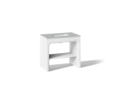 KOHLER K-CM39272-BD1 Statement 36" Console-style Bathroom Vanity Set with Sink and Quartz Top, White - 3/4 view of product
