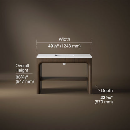 3/4 view of product with dimensions