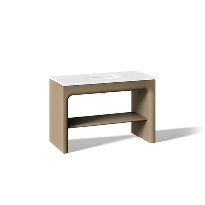 KOHLER K-CM39273-BD1 Statement 48" Console-style Bathroom Vanity Set with Sink and Quartz Top, Pale Oak - 3/4 view of product