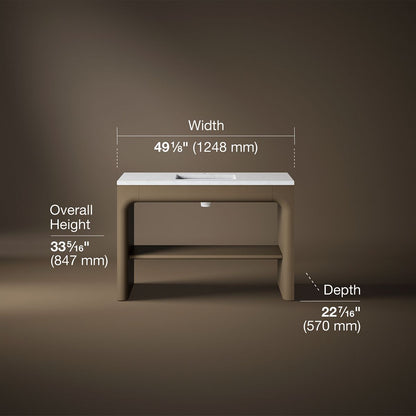 3/4 view of product with dimensions