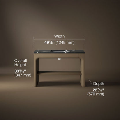 3/4 view of product with dimensions